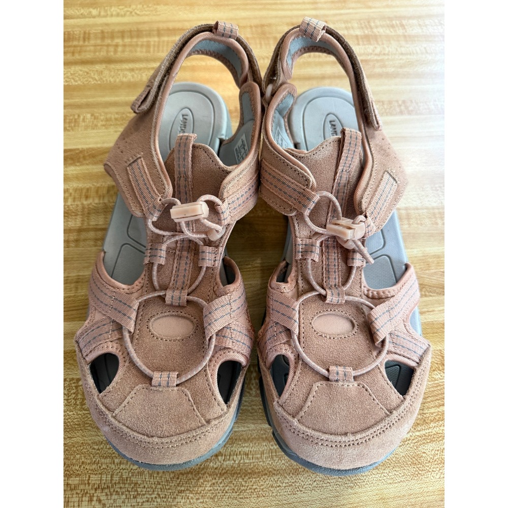 Lands End Women's Dusty Rose Suede Fisherman Sport Sandals Size 10B